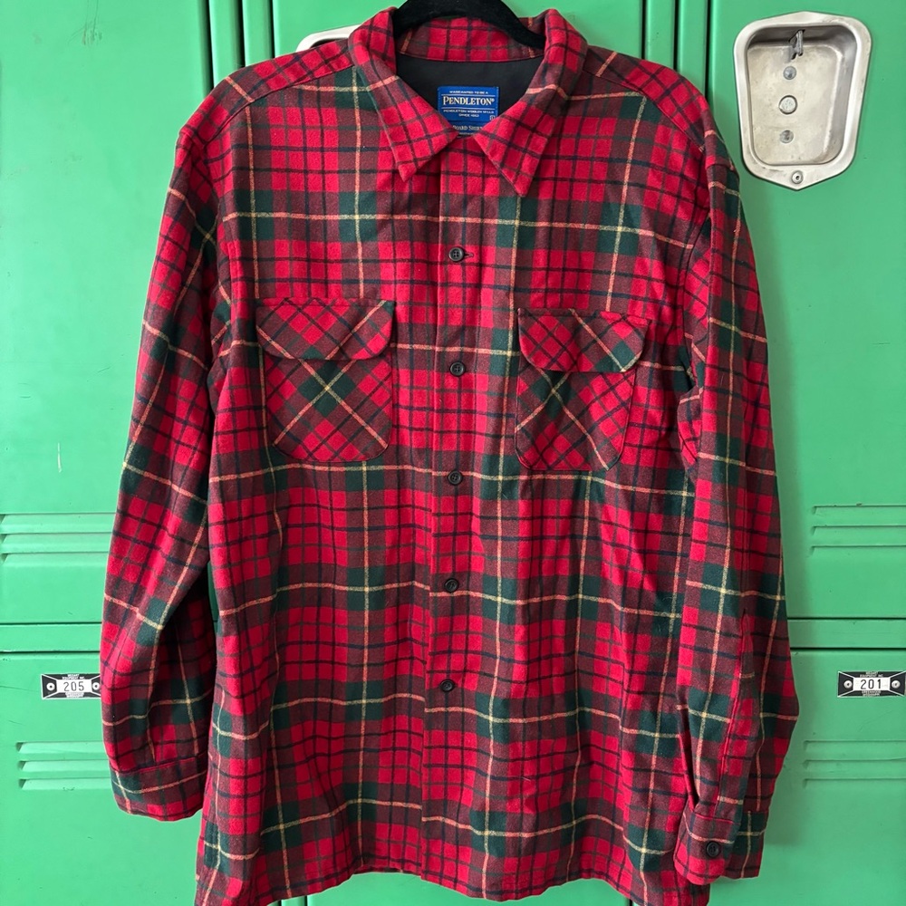 Pendleton Red and Black Plaid Board Shirt
